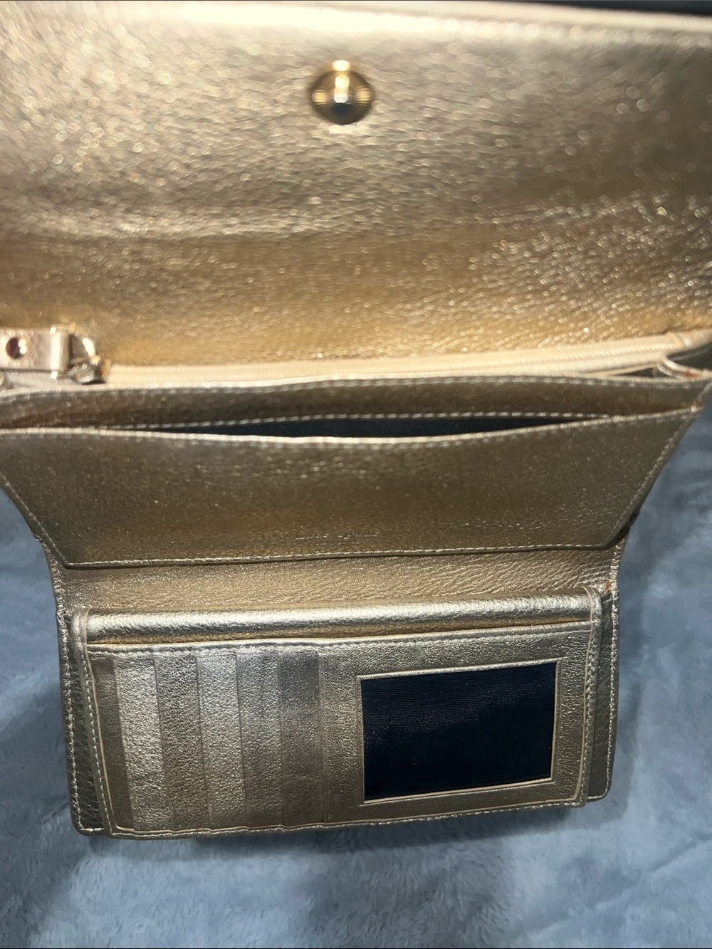 ♠️ Kate Spade New York foldover continental checkbook wallet in smooth black - Picture 7 of 10